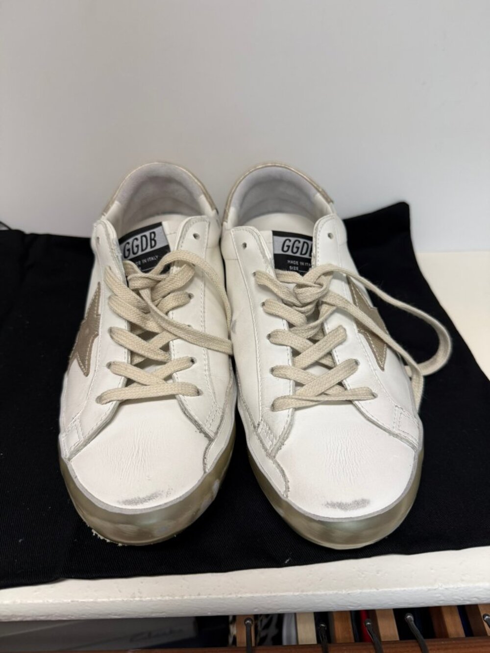 Women's Golden Goose Super-Star sneakers white / gold, size 40, excellent condit - Picture 13 of 14